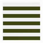 Horizontal Stripes - White and Army Green Medium Glasses Cloth