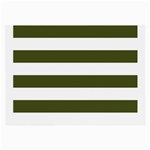 Horizontal Stripes - White and Army Green Large Glasses Cloth (2 Sides)