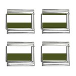 Horizontal Stripes - White and Army Green 9mm Italian Charm (4 pack)