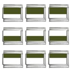 Horizontal Stripes - White and Army Green 9mm Italian Charm (9 pack)