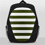 Horizontal Stripes - White and Army Green Backpack Bag
