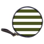 Horizontal Stripes - White and Army Green Classic 20-CD Wallet