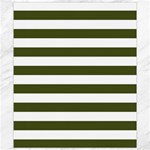 Horizontal Stripes - White and Army Green Canvas 8  x 10 