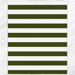 Horizontal Stripes - White and Army Green Canvas 11  x 14 