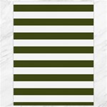 Horizontal Stripes - White and Army Green Canvas 12  x 16 