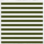 Horizontal Stripes - White and Army Green Canvas 16  x 16 