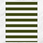 Horizontal Stripes - White and Army Green Canvas 18  x 24 