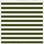 Horizontal Stripes - White and Army Green Canvas 20  x 20 
