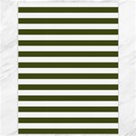 Horizontal Stripes - White and Army Green Canvas 36  x 48 