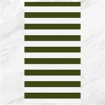 Horizontal Stripes - White and Army Green Canvas 40  x 72 