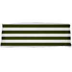 Horizontal Stripes - White and Army Green Body Pillow Case (Dakimakura) (One Side)