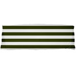 Horizontal Stripes - White and Army Green Body Pillow Case Dakimakura (Two Sides)