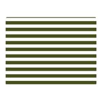 Horizontal Stripes - White and Army Green Double Sided Flano Blanket (Mini)