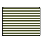 Horizontal Stripes - White and Army Green Double Sided Fleece Blanket (Small) (Two Sides)