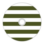 Horizontal Stripes - White and Army Green CD Wall Clock