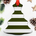 Horizontal Stripes - White and Army Green Ornament (Christmas Tree)