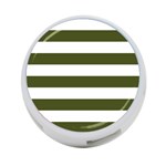 Horizontal Stripes - White and Army Green 4-Port USB Hub (Two Sides)
