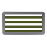Horizontal Stripes - White and Army Green Memory Card Reader (Mini)
