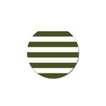 Horizontal Stripes - White and Army Green Golf Ball Marker
