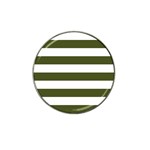 Horizontal Stripes - White and Army Green Hat Clip Ball Marker (10 pack)