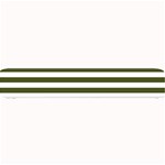 Horizontal Stripes - White and Army Green Small Bar Mat