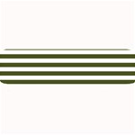 Horizontal Stripes - White and Army Green Medium Bar Mat