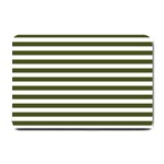 Horizontal Stripes - White and Army Green Small Doormat