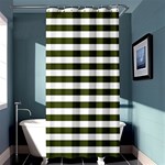 Horizontal Stripes - White and Army Green Shower Curtain 36  x 72  (Stall)