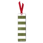 Horizontal Stripes - White and Army Green Small Book Mark