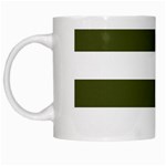 Horizontal Stripes - White and Army Green White Mug