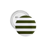 Horizontal Stripes - White and Army Green 1.75  Button