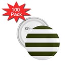 Horizontal Stripes - White and Army Green 1.75  Button (100 pack)