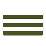 Horizontal Stripes - White and Army Green Magnet (Rectangular)