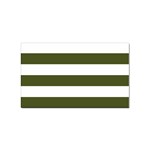 Horizontal Stripes - White and Army Green Sticker Rectangular (100 pack)
