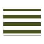 Horizontal Stripes - White and Army Green Sticker A4 (10 pack)