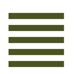 Horizontal Stripes - White and Army Green Greeting Card 4.5  x 6 