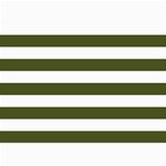 Horizontal Stripes - White and Army Green 5  x 7  Photo Cards