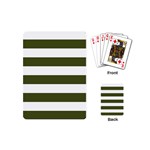 Horizontal Stripes - White and Army Green Playing Cards (Mini)