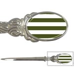 Horizontal Stripes - White and Army Green Letter Opener