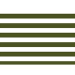 Horizontal Stripes - White and Army Green Birthday Cake 3D Greeting Card (7x5)