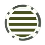 Horizontal Stripes - White and Army Green Poker Chip Card Guard (10 pack)