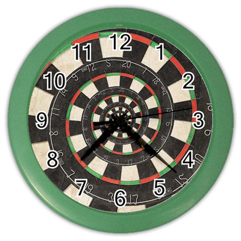 Dartboard Spiral Droste Color Wall Clock from ArtsNow.com Front