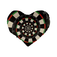 Dartboard Spiral Droste Standard 16  Premium Heart Shape Cushion  from ArtsNow.com Back