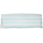 Horizontal Stripes - White and Bubbles Cyan Body Pillow Case (Dakimakura) (One Side)