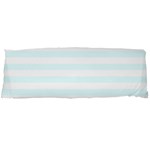 Horizontal Stripes - White and Bubbles Cyan Body Pillow Case Dakimakura (Two Sides)