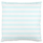 Horizontal Stripes - White and Bubbles Cyan Large Cushion Case (Two Sides)