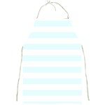 Horizontal Stripes - White and Bubbles Cyan Full Print Apron