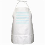 Horizontal Stripes - White and Bubbles Cyan BBQ Apron