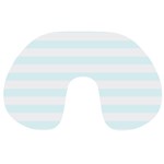 Horizontal Stripes - White and Bubbles Cyan Travel Neck Pillow