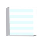 Horizontal Stripes - White and Bubbles Cyan 4 x 4  Acrylic Photo Block